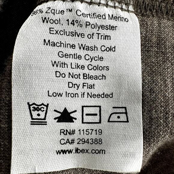 Ibex Full Zip Sweater Jacket Mock Neck Logo Colorblock Brown Gray Large - Picture 4 of 5